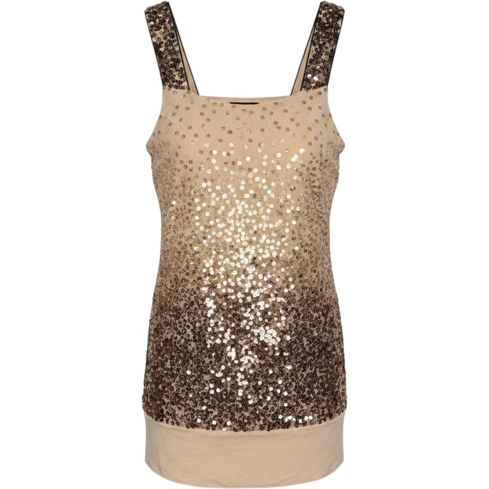 Max&Co. Ombre Sequin Mini Dress Champagne Bronze Made in Italy Size 4
